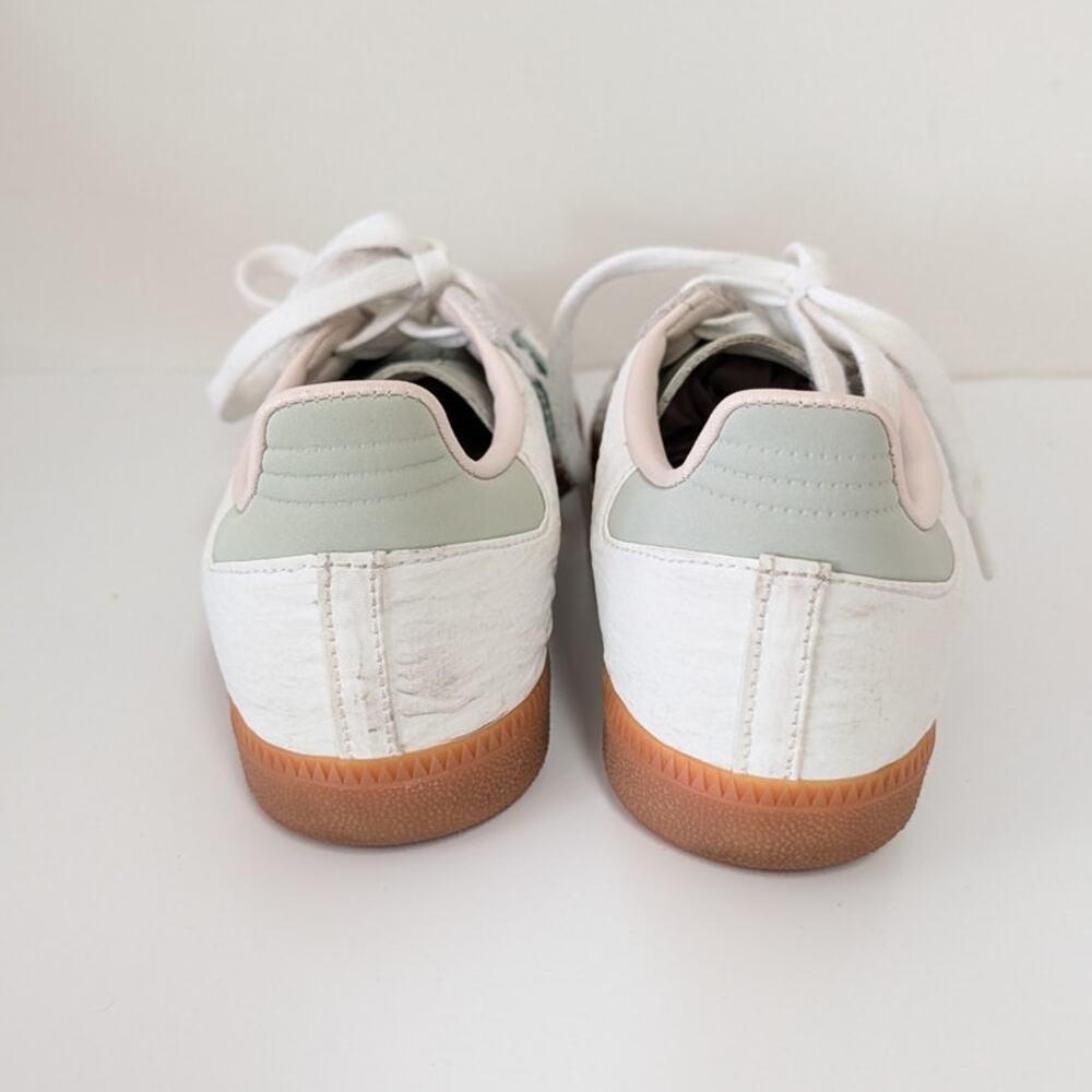 adidas Samba Women's White / Light Green Sneakers with Gum Sole - Picture 6 of 7